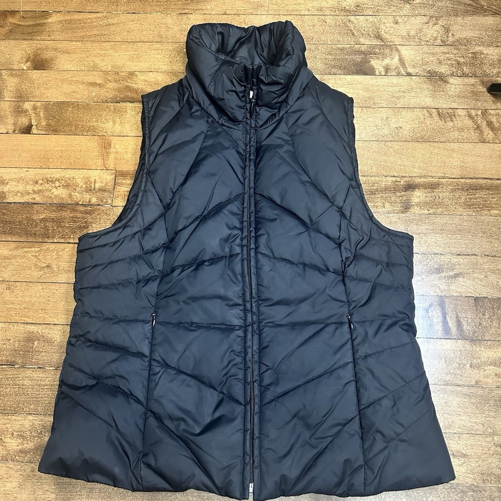 Kenneth Cole Reaction Womens Puffer Vest Stand Collar‎ Full Zip Black M M